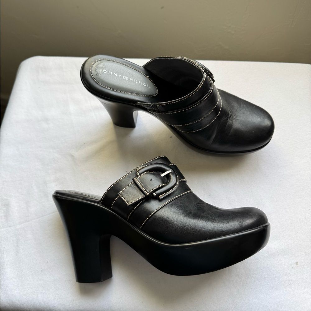 Vintage Tommy Hilfiger Block Heel Clog Comfort Shoes Size 8